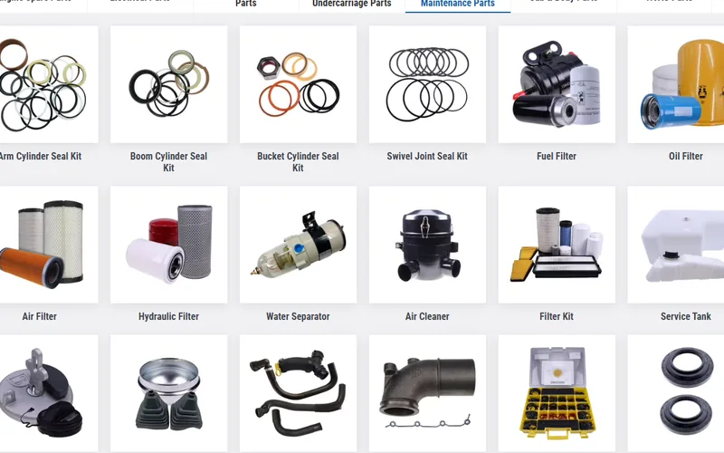 Excavator Engine Service Parts Checklist