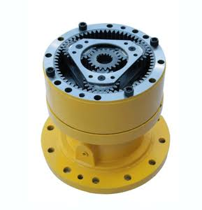Excavator swing gearbox with exposed planetary gear set