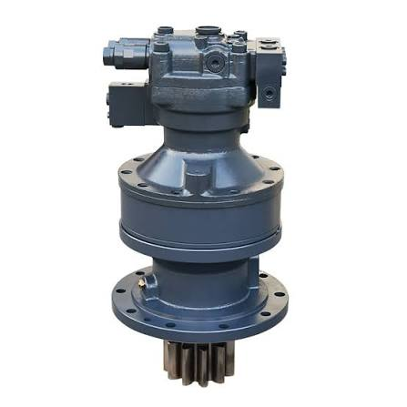 Excavator swing motor and gearbox assembly with output pinion